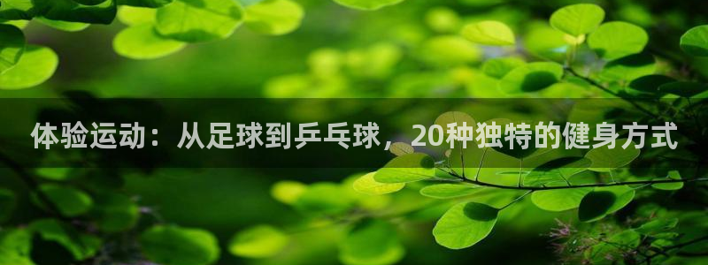 64体育：体验运动：从足球到乒乓球，20种独特的健身方式