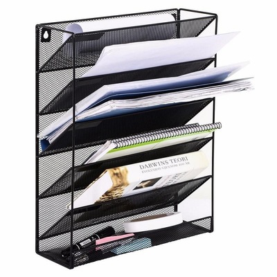 工厂定制黑色喷塑金属桌面文件架 高效收纳与简约设计的完美融合